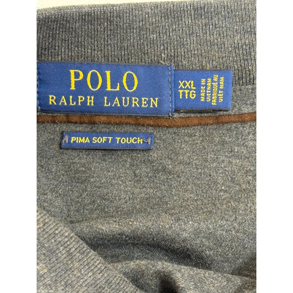 Polo Ralph Lauren Polo Shirt Men's XXL Gray Pima Soft Touch Preppy Classic